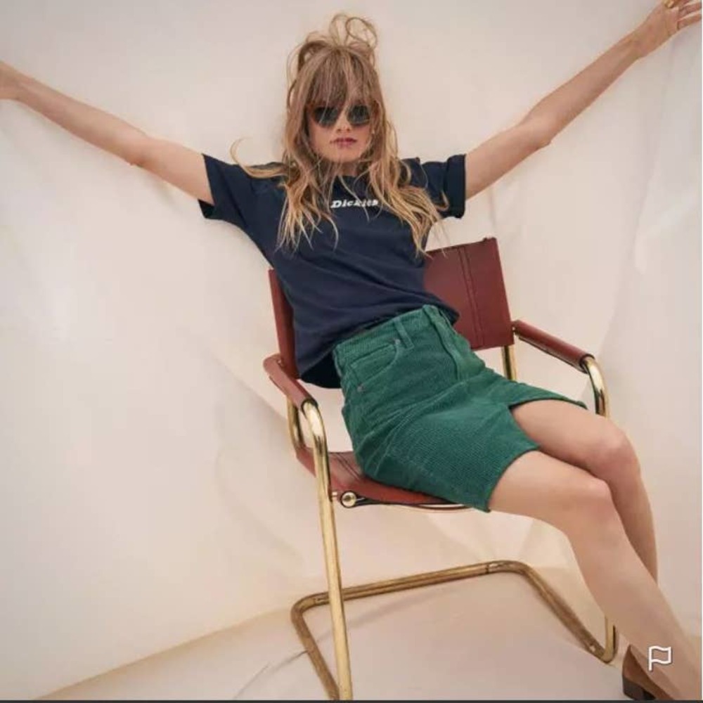 Madewell Green Corduroy Pegged Skirt